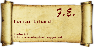 Forrai Erhard névjegykártya